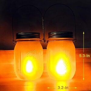 Solar Mason Jar Lights, 6 Pack 30 Led String Fairy Star Firefly Glass Jar Lights,6 Hangers and 6 Jars Included, Best for Mason Jar Decor,Patio Garden Decor Solar Laterns Table Lights