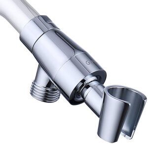 g-promise metal shower head holder for hand held showerhead, adjustable bracket, shower arm adapter, universal shower arm mount, chrome finish