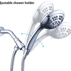 G-Promise Metal Shower Head Holder for Hand Held Showerhead, Adjustable Bracket, Shower Arm Adapter, Universal Shower Arm Mount, Chrome Finish