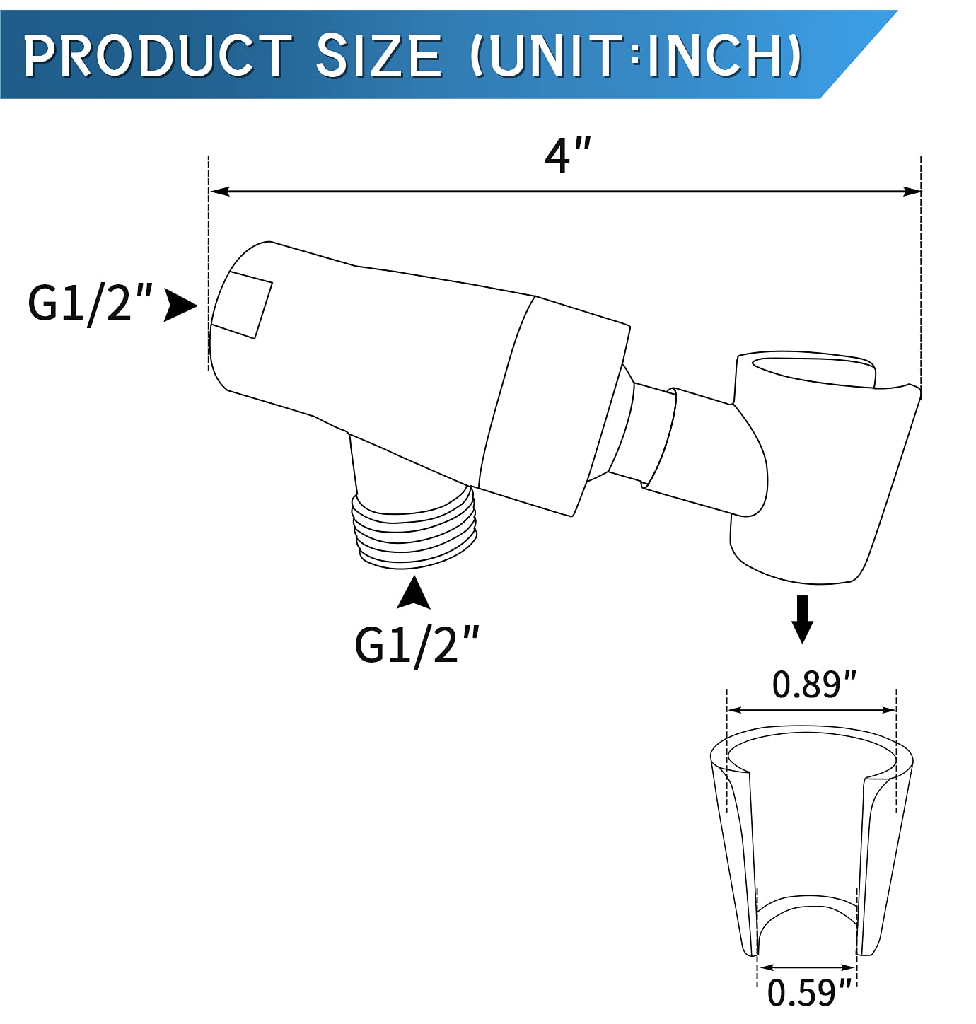 G-Promise Metal Shower Head Holder for Hand Held Showerhead, Adjustable Bracket, Shower Arm Adapter, Universal Shower Arm Mount, Chrome Finish