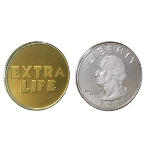 ready player one oasis extra life coin quarter props - extra life challenge coin - gold-plated&silver-plated