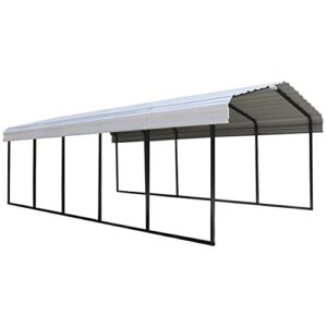 arrow carports galvanized steel carport, full-size metal carport kit, 12' x 24' x 7', eggshell