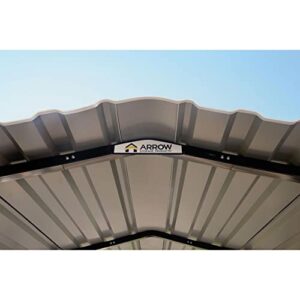 Arrow Carports Galvanized Steel Carport, Full-Size Metal Carport Kit, 12' x 24' x 7', Eggshell