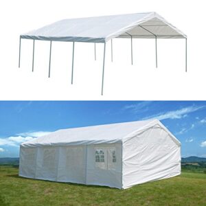 gojooasis 20 x 26 ft carport outdoor metal commercial wedding party frame tent w/sidewalls 4 rooms