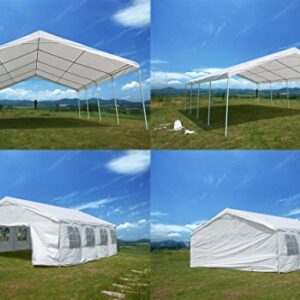 GOJOOASIS 20 x 26 ft Carport Outdoor Metal Commercial Wedding Party Frame Tent w/Sidewalls 4 Rooms