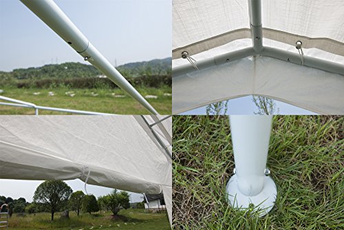 GOJOOASIS 20 x 26 ft Carport Outdoor Metal Commercial Wedding Party Frame Tent w/Sidewalls 4 Rooms