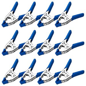 lot of 12-6" inch spring clamp large super heavy duty spring metal blue - 2.5 inch jaw opening