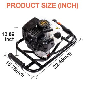 DC HOUSE 52cc 2.4HP Gas Powered Post Hole Digger with Two Earth Auger Drill Bit 6" & 10"Earth Digger EPA Compliant | 2 Packages Shipping