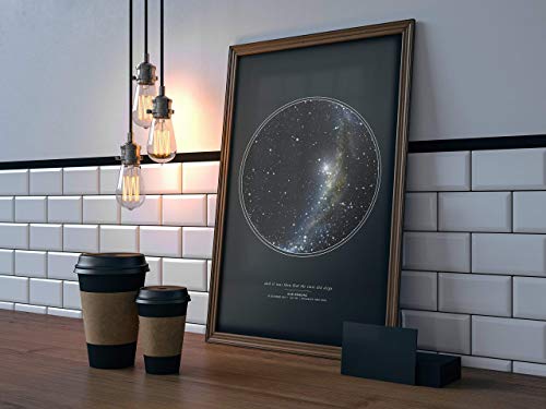 Custom Personalized Night Sky Star Map Poster, Unframed Print with Black Background