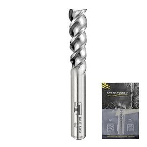 speed tiger carbide square end mill - 3 flute - iaue3/8"3 (1 piece, 3/8") - high feed u-type design - for roughing and finishing - for milling aluminum applications – professional mill bits sets