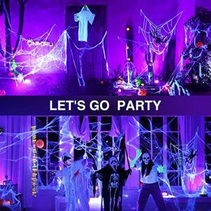 Onforu 2 Pack 50W LED Black Lights, Blacklight Flood Light with Plug, IP66 Waterproof Black Lights for Dance Party, Glow in The Dark, Halloween Lights, Body Paint, Fluorescent Poster, Neon Glow