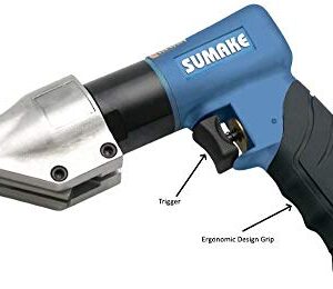 Pneumatic Metal Shear Cutter and Scissor Cutting Air Power Tool, Capacity: Steel-1.2mm, Alum.-2.4mm, Free-Speed: 2,500, (Sumake ST-M5030)