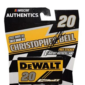 AUTOGRAPHED 2022 Christopher Bell #20 DeWalt Toyota Team (Joe Gibbs Racing) NASCAR Authentics Wave 03 Signed Collectible 1/64 Scale Diecast Car with COA