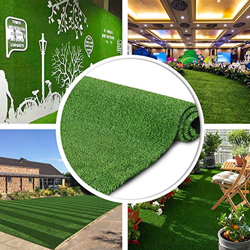 Petgrow Synthetic Artificial Grass Turf 5FTX8FT, Indoor Outdoor Balcony Garden Synthetic Grass Mat, Party Wedding Christmas Rug,Drainage Holes Faux Fake Grass Rug Carpet for Pets