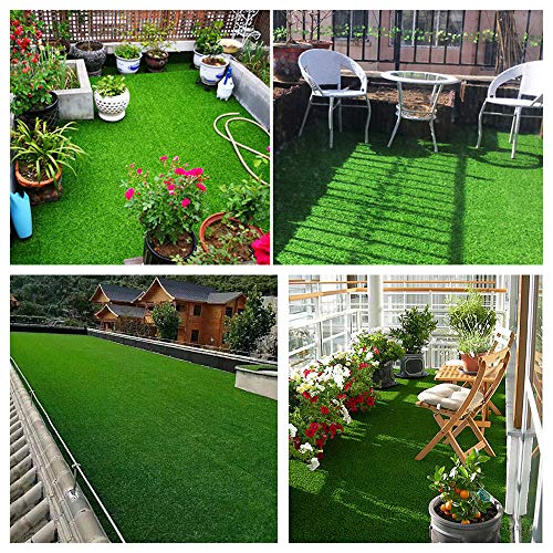 Petgrow Synthetic Artificial Grass Turf 5FTX8FT, Indoor Outdoor Balcony Garden Synthetic Grass Mat, Party Wedding Christmas Rug,Drainage Holes Faux Fake Grass Rug Carpet for Pets