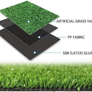 Petgrow Synthetic Artificial Grass Turf 5FTX8FT, Indoor Outdoor Balcony Garden Synthetic Grass Mat, Party Wedding Christmas Rug,Drainage Holes Faux Fake Grass Rug Carpet for Pets