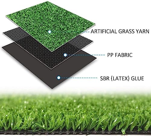 Petgrow Synthetic Artificial Grass Turf 5FTX8FT, Indoor Outdoor Balcony Garden Synthetic Grass Mat, Party Wedding Christmas Rug,Drainage Holes Faux Fake Grass Rug Carpet for Pets