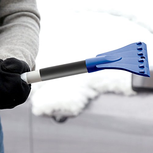 Snow Joe SJBLZD-JMB2-SJB 2-Pack Jumbo Telescoping Snow Broom + Ice Scraper, Blue/Blue