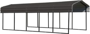 arrow cphc102407 heavy duty galvanized steel metal multi-use shelter, shade, carport, 10' x 24' x 7'