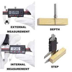 VINCA DCLA-0405 0-4 Inch/100mm Electronic Digital Vernier Micrometer Caliper Inch/Millimeter Stainless Steel Large LCD Screen Measuring Tool