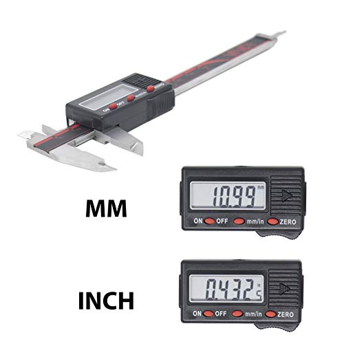 VINCA DCLA-0405 0-4 Inch/100mm Electronic Digital Vernier Micrometer Caliper Inch/Millimeter Stainless Steel Large LCD Screen Measuring Tool