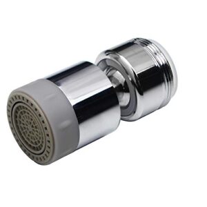 yoo.mee dual-function 2-flow kitchen sink aerator, 360-degree swivel faucet aerator with dual spray, chrome