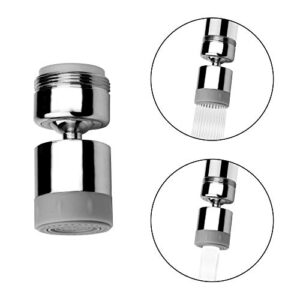 YOO.MEE Dual-function 2-Flow Kitchen Sink Aerator, 360-Degree Swivel Faucet Aerator with Dual Spray, Chrome