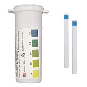 ph test strips for wine making, homebrew, acidity, 2.8 to 4.4 ph [vial of 100 plastic strips]