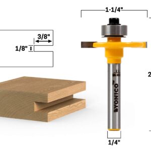 YONICO Slot Cutter Router Bit 1/8-Inch Height X 3/8-Inch Depth 1/4-Inch Shank 14081q