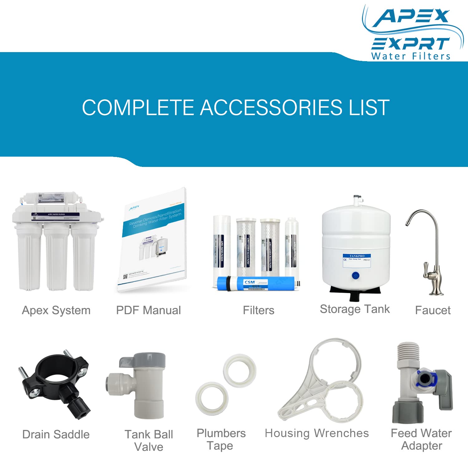 Apex 5-Stage 50 GPD Reverse Osmosis System with Pump- Boosted Performance Super Advanced Water Purification System,for Low Pressure Homes - MR-5075