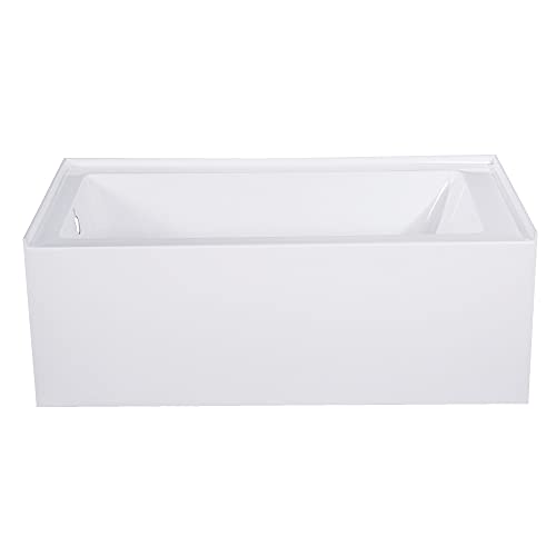 Kingston Brass Aqua Eden VTAP543022L 54-Inch Acrylic Alcove Tub with Left Hand Drain, White