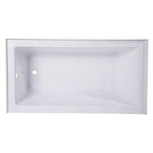 Kingston Brass Aqua Eden VTAP543022L 54-Inch Acrylic Alcove Tub with Left Hand Drain, White