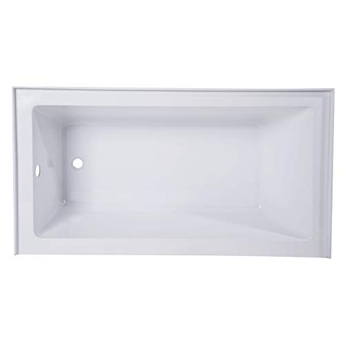 Kingston Brass Aqua Eden VTAP543022L 54-Inch Acrylic Alcove Tub with Left Hand Drain, White