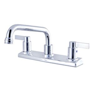 kingston brass fb2131ndl nuvofusion 8" centerset kitchen faucet, polished chrome