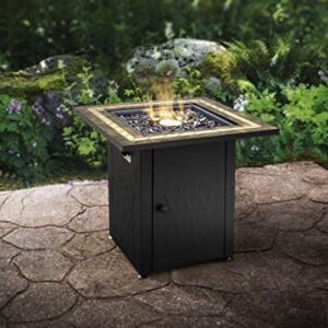 GHP Group OFG824T Atlantis Table Gas fire Pit, Matte Black/Tile Top