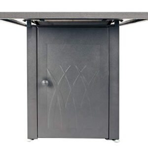 GHP Group OFG824T Atlantis Table Gas fire Pit, Matte Black/Tile Top