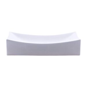 Novatto NP-01141 Ceramic Above Counter Rectangular Bathroom Sink, 21.75'' L x 13.75'' W x 3.5'' H, Glossy White