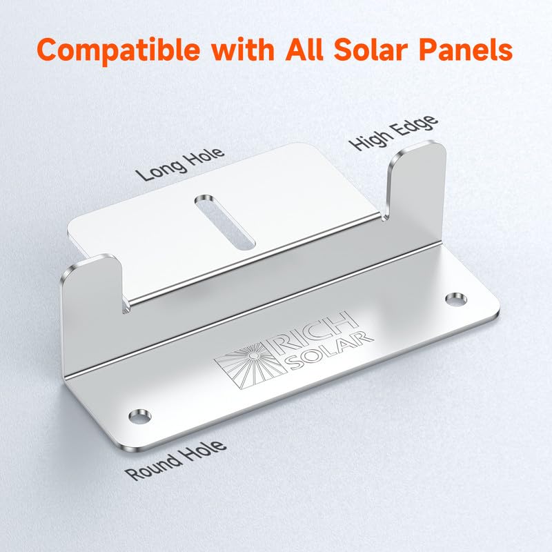 RICH SOLAR Solar Panel Mounting Hardware Z Brackets for RV Roof Boat Set of 4 Units