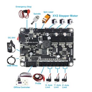 CNCTOPBAOS 3 Axis Desktop DIY Mini CNC 3018 Router Kit GRBL Control Plastic Acrylic PCB PVC Wood Carving Milling Engraving Machine Working Area 30x18x4.5cm