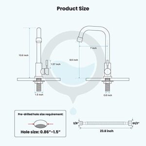 304 Stainless Steel Cold Water Kitchen Faucet Commercial Tap 90 Degree Bar Faucet Single Lever Brushed Nickel Modern Saving Water