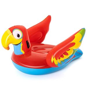 bestway 41127 peppy parrot ride-on pool inflatable, red