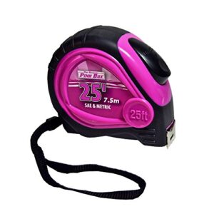 the original pink box 25-foot auto-locking tape measure, pink