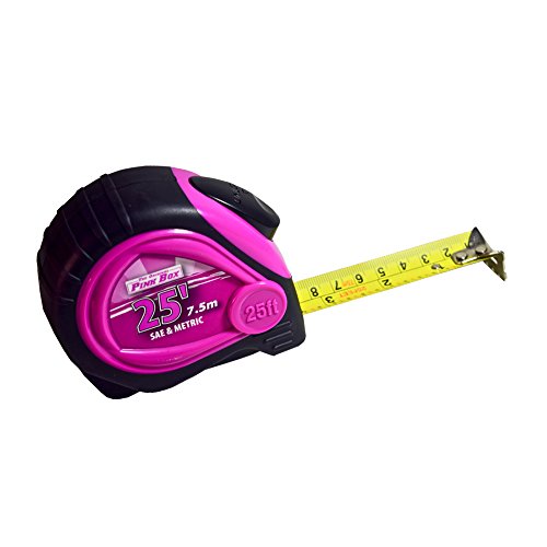 The Original Pink Box 25-Foot Auto-Locking Tape Measure, Pink