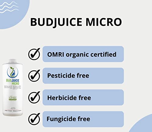 BudJuice Micro Organic Liquid Fertilizer – All Purpose, All Natural Nutrient Rich Plant Food for Gardens, Hydroponics, Flowers, Vegetables, Succulents