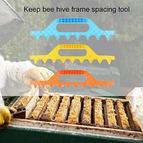 GLOGLOW 7/8/9 Frame Hive Spacer for Spacing Bee Frames, Bee Hive Frame Spcing Tool for spacing 8 Frames in a 10 Frame Sized Box, Beekeeping Equipment(Orange 9 Frame)