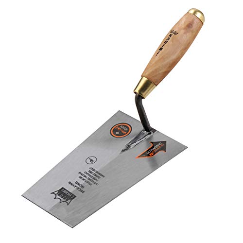 KSEIBI 281350 Narrow Bucket Brick Trowel Wooden Handle Square Tip Bricklaying Trowel (7Inch)