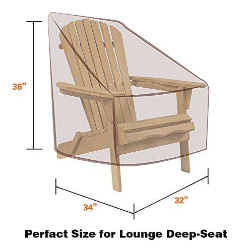 Vailge Patio Adirondack Chair Covers, Heavy Duty Patio Chair Cover, Waterproof Outdoor Lawn Patio Furniture Covers, 1 Pack, Beige & Brown