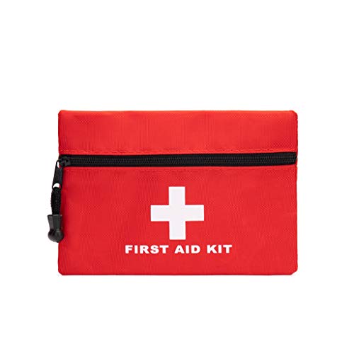 Jipemtra Red Emergency Bag First Aid Bag Small Empty Travel Rescue Bag Pouch First Responder Storage Medicine Pocket Bag for Car Home Office Kitchen Sport Ourdoors Bag Only (6.3x4.3")