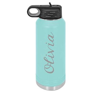 insulated stainless-steel water bottle, personalized water bottle christmas gift (32 ounces)