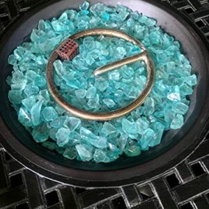 Mr. Fireglass Crushed Fire Glass for Natural or Propane Fire Pit Fireplace & Landscaping,10 lb High Luster Light Sea Blue